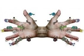 parasitic microbes on human hands