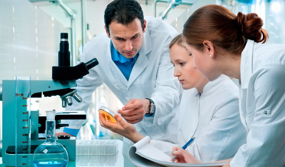 diagnosis of the presence of parasites in the body.